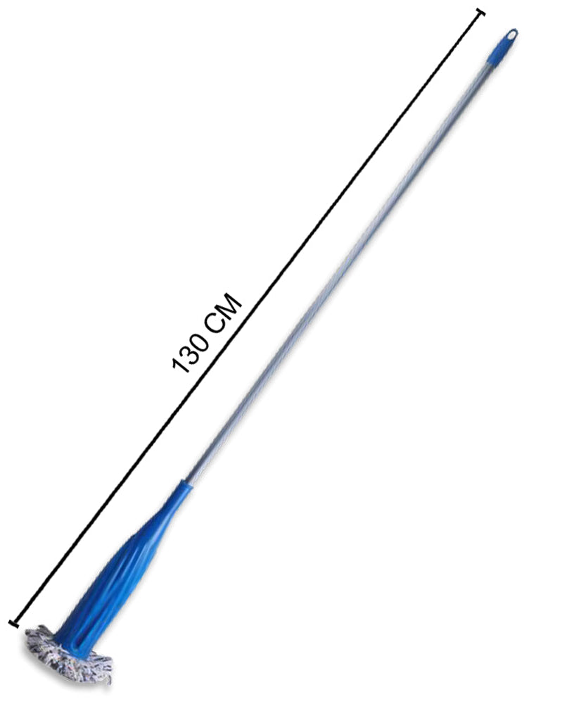 Bottle brush with wooden rod, features soft cotton bristles.