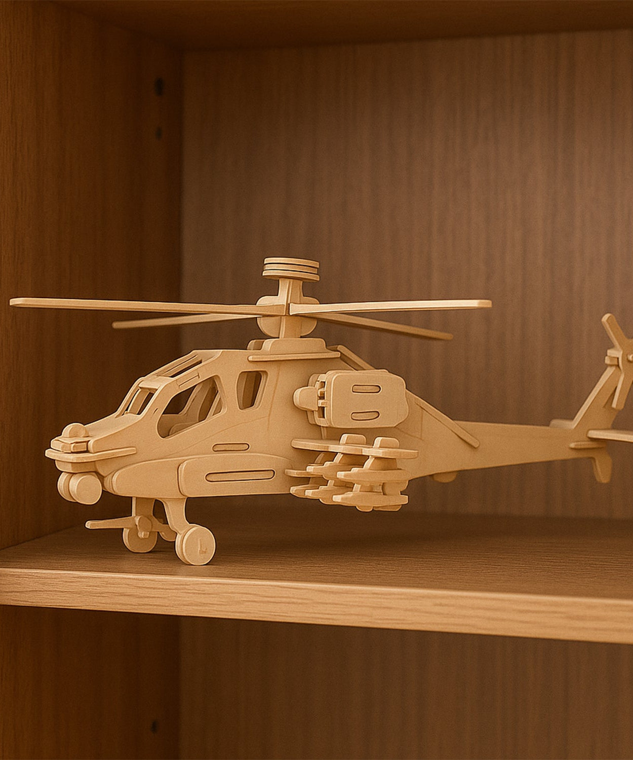 3D Wooden Helicopter Puzzle DIY Model Kit (1 Set)