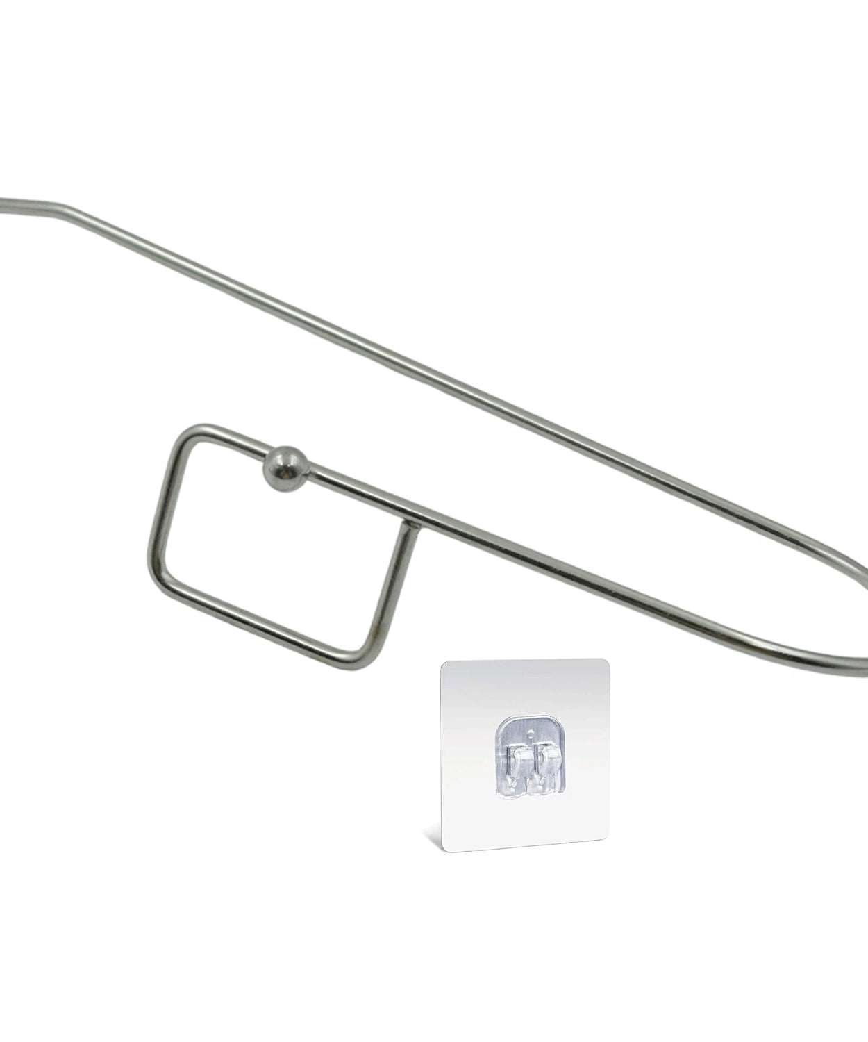 Stainless Steel Drill Free Self-Adhesive Paper Roll Holder Tissue Paper Stand Towel Bar Hanger Kitchen Towel Holder for Kitchen Bathroom Toilet (Pack of 1)