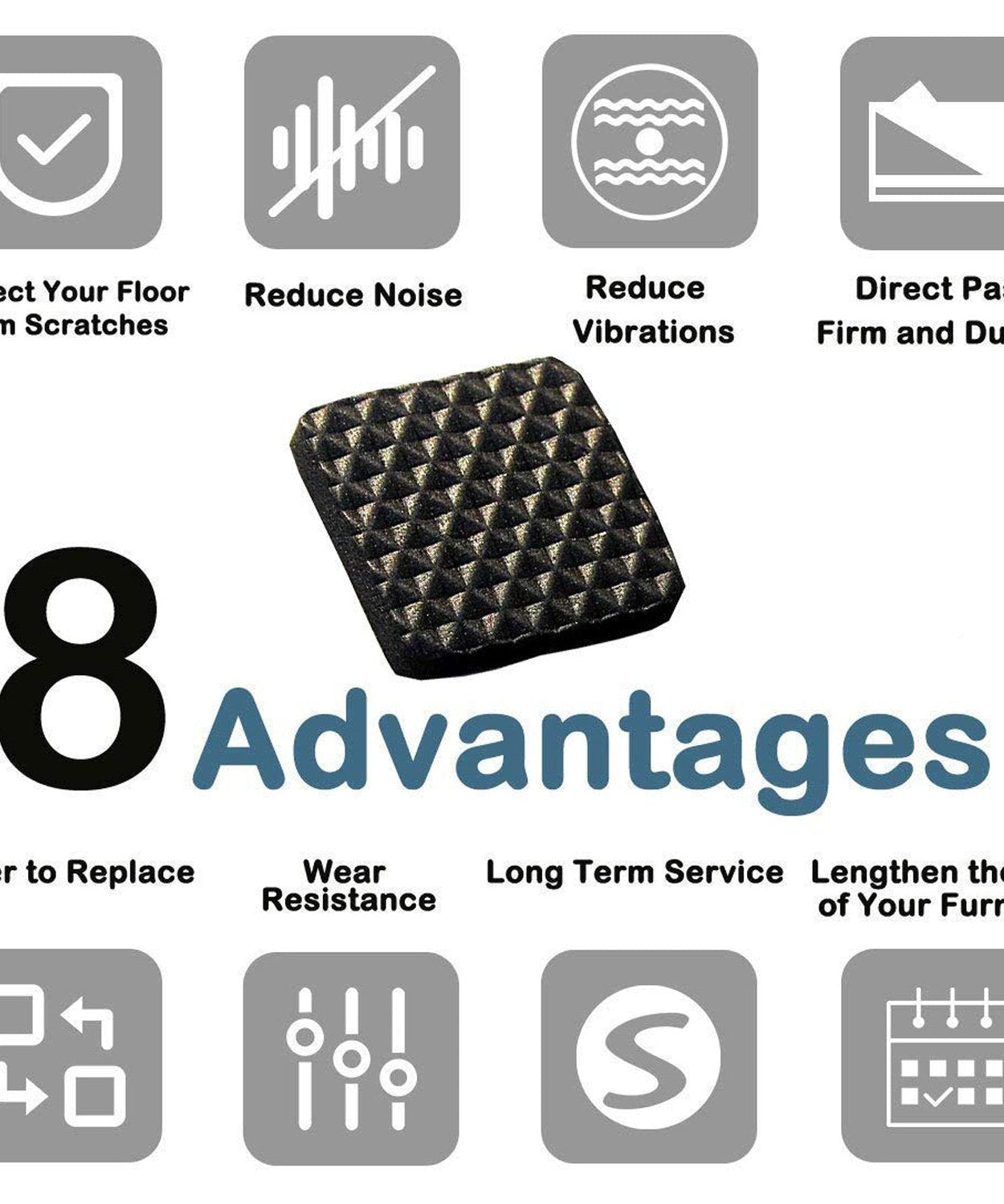 Self Adhesive Furniture Pads - Square (18 Pcs Set)