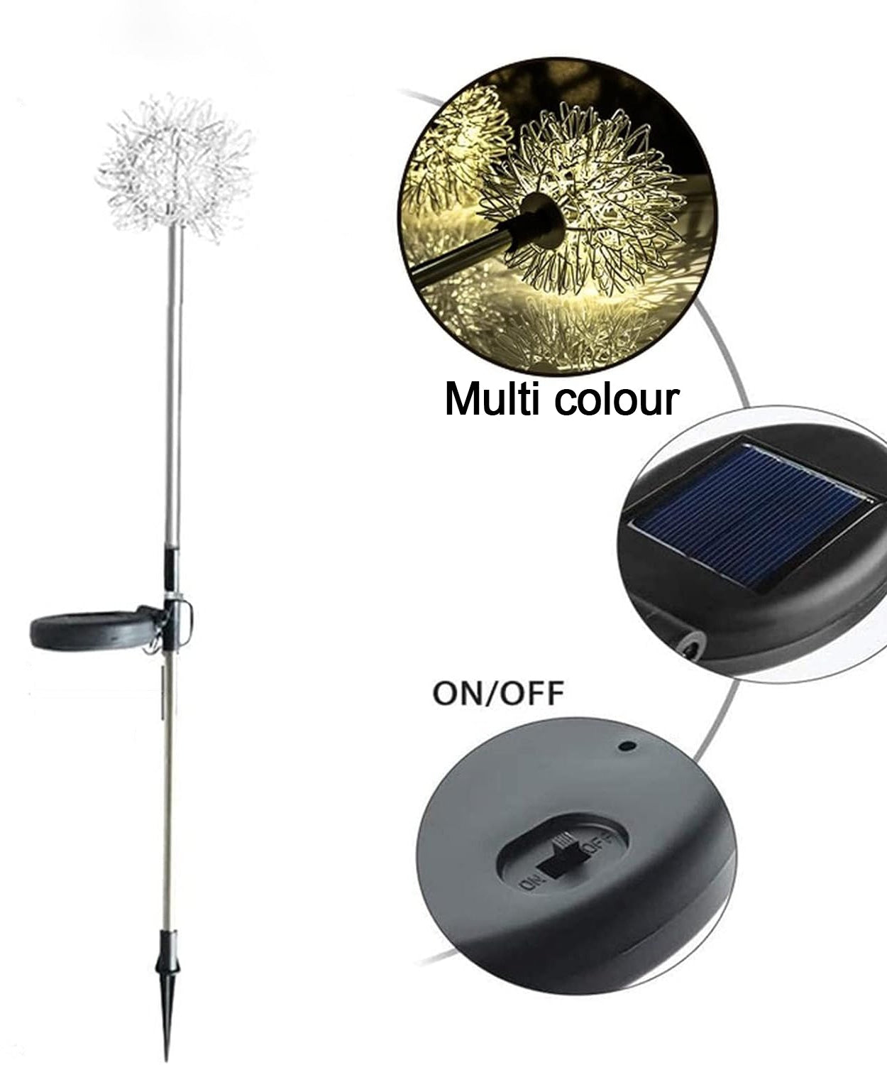 Solar Powered Dandelion Garden Lights (2 Pc)