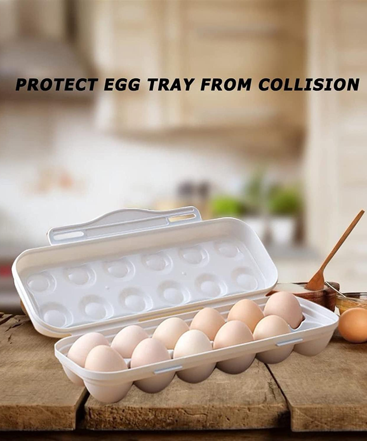 18 Grid Egg Holder Storage, Shock-Proof Egg Container with Buckle, Egg Carrier, Egg Tray, Egg Shelter, Effective Full Seal, Egg House use for Fridge, Camping, Kitchen