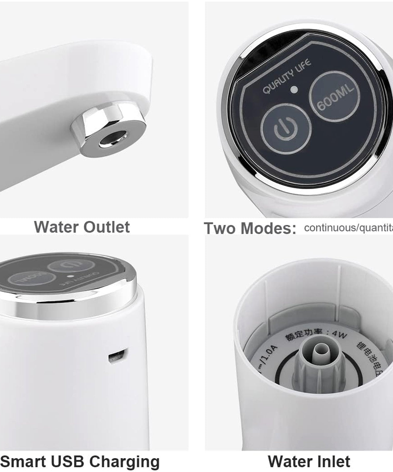 USB Electric Water Dispenser Pump, Portable Bottle Pump for Home & Travel Use