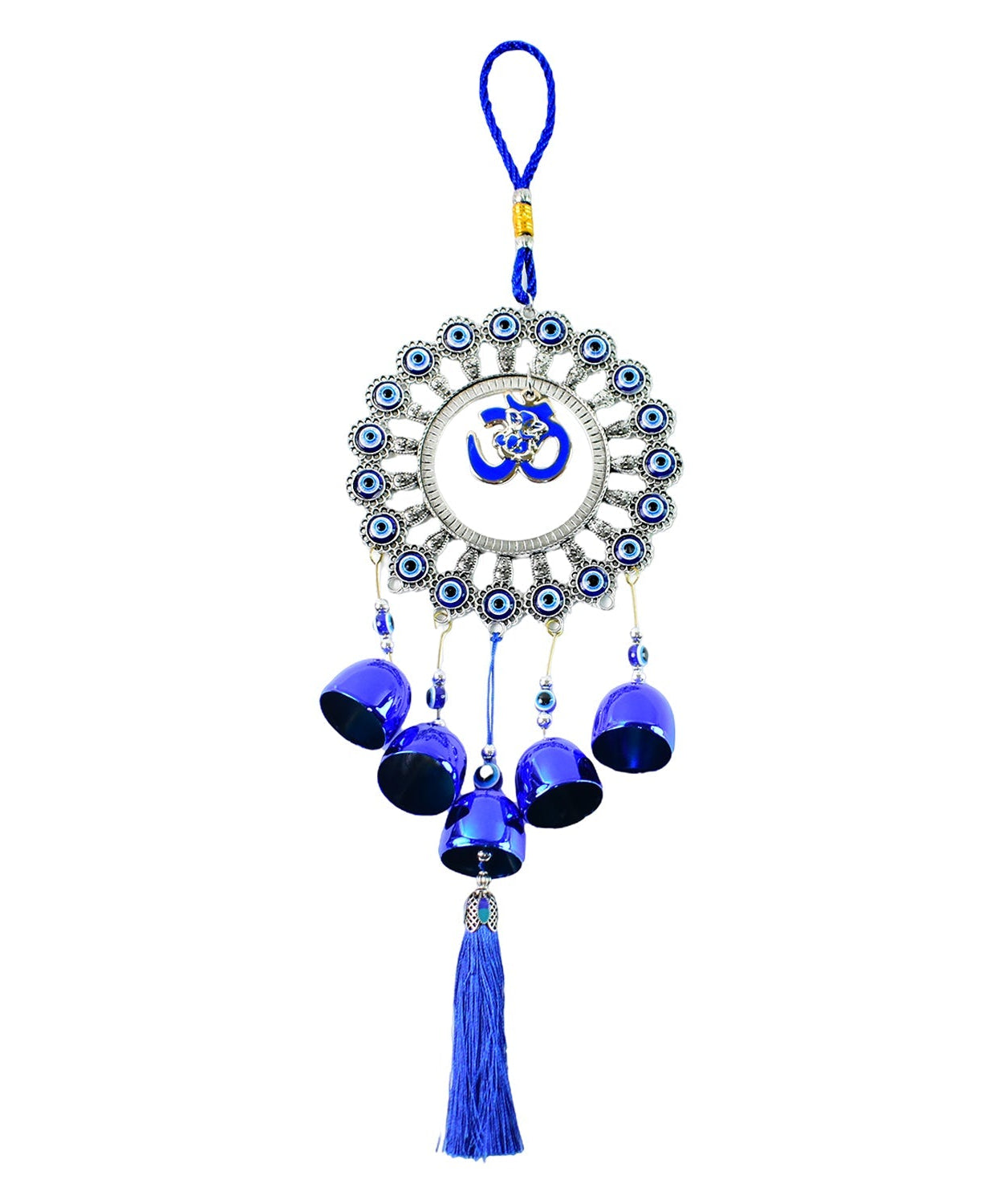 Spiritual Wind Chime with OM and Nazar Motif for Home