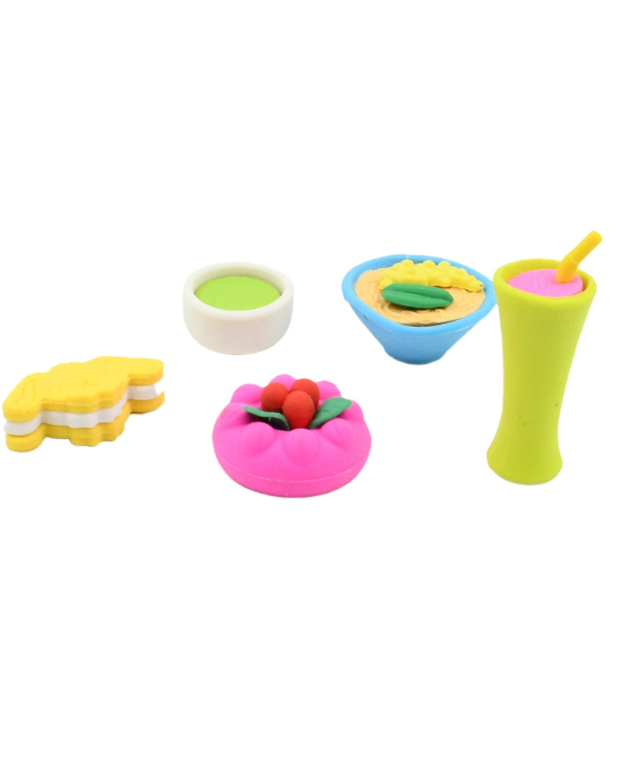 3D Mix Design Fancy & Stylish Colorful Erasers – Cute Novelty Eraser Set for Kids & School Prize (1 Set)