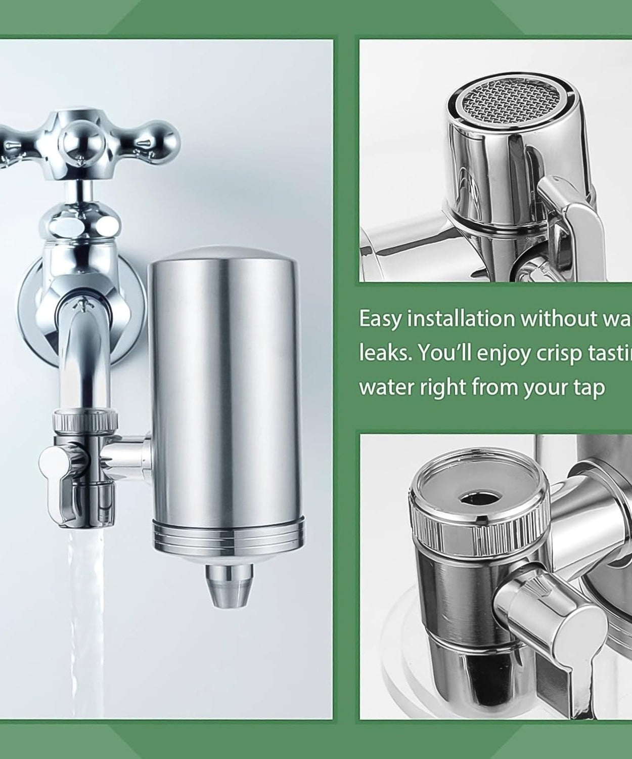 304 Stainless Steel Faucet Mount Water Filter, Water Purifier (1 Set)