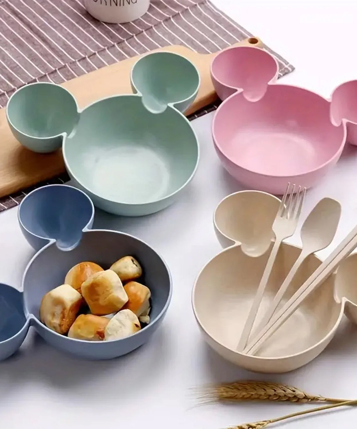 Mickey Mouse Shape Plates for Kids, BPA Free, & Unbreakable Children’s Food Plate, Kids Bowl, Fruit Plate, Baby Cartoon Bowl Plate, Tableware (1 Pc)