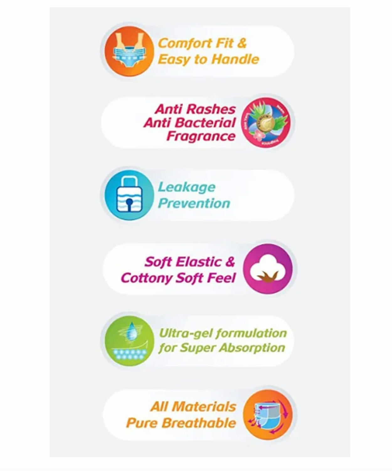 Travel-friendly small diaper pants, designed for leakproof protection in a 5-pack.