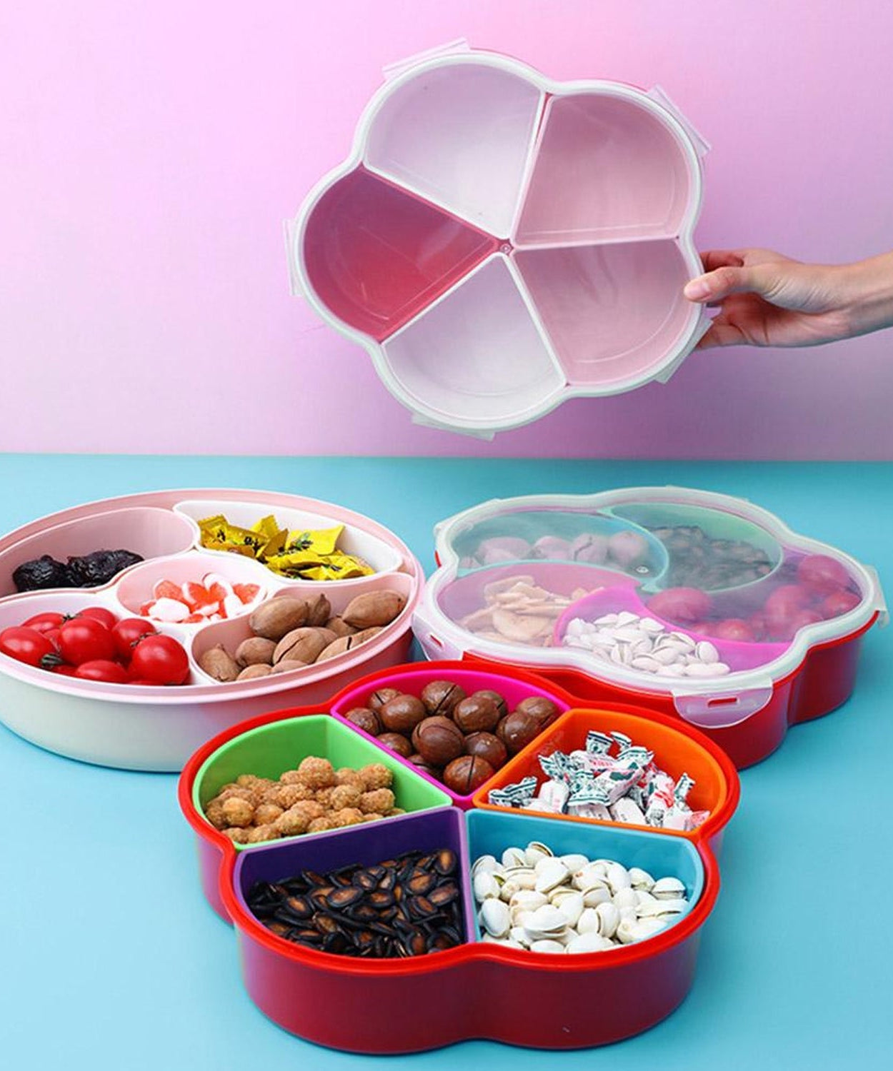 Multi-section box for home use