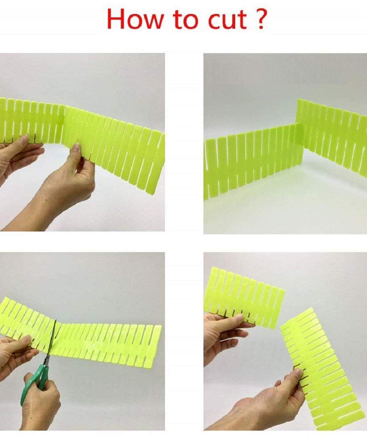 Cabinet dividers, adjustable for organizing drawers and closets