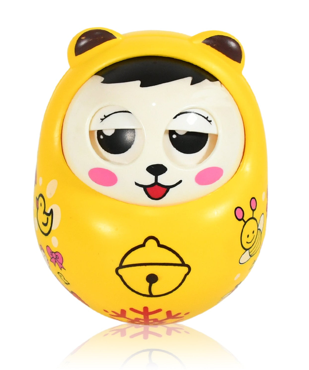 Musical Roly Poly Toys for Baby | Push and Shake Wobbling Toy with Music | Tumbler Doll Toy for Babies | Sound Balancing Doll Toys for Baby Boys, Girls 8+ Months Multicolor (1 Pc)