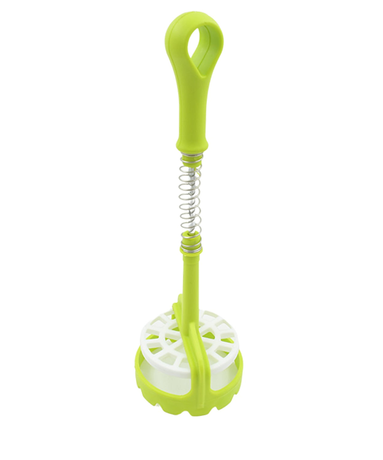 Multi Functional One-Handed Plastic Manual Mashed Potatoes Masher, Mash Sweet Potato Masher with Comfort Grip and Stainless-Steel Spring Design for Nonstick Pans (1 Pc)