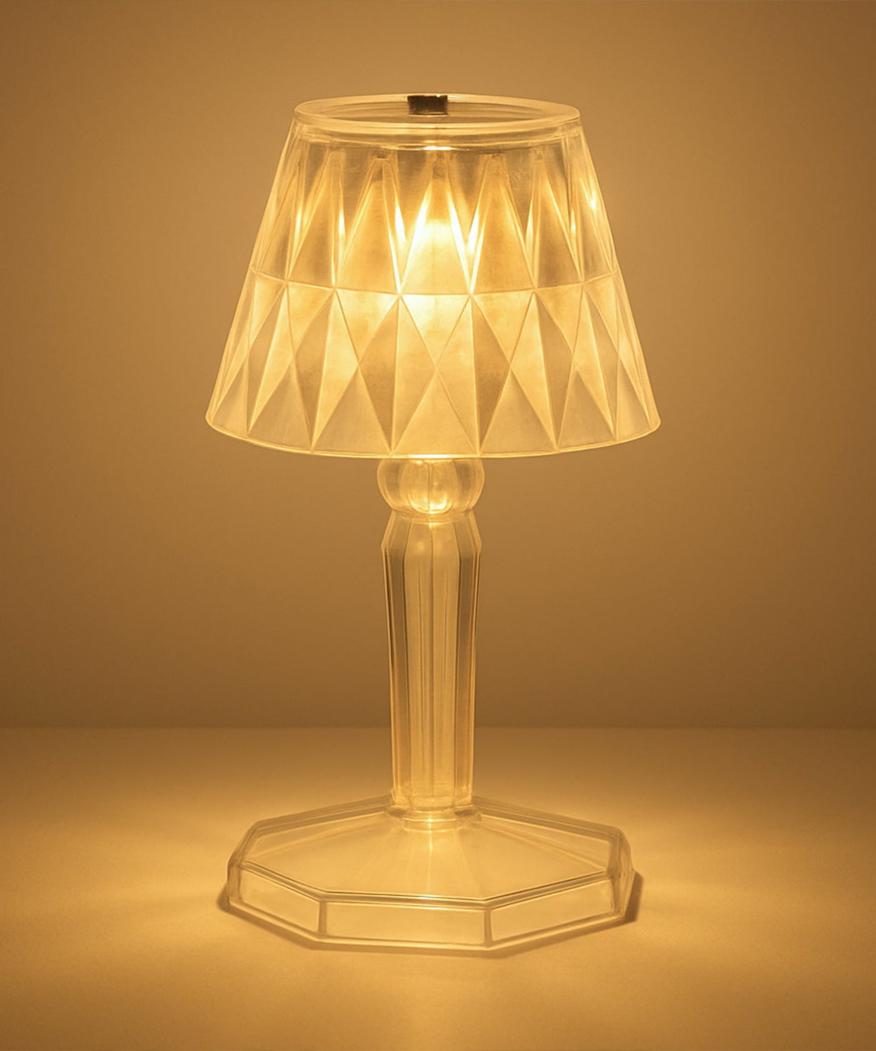 2in1 Transparent Mini Crystal Table Lamp with Reflection Light