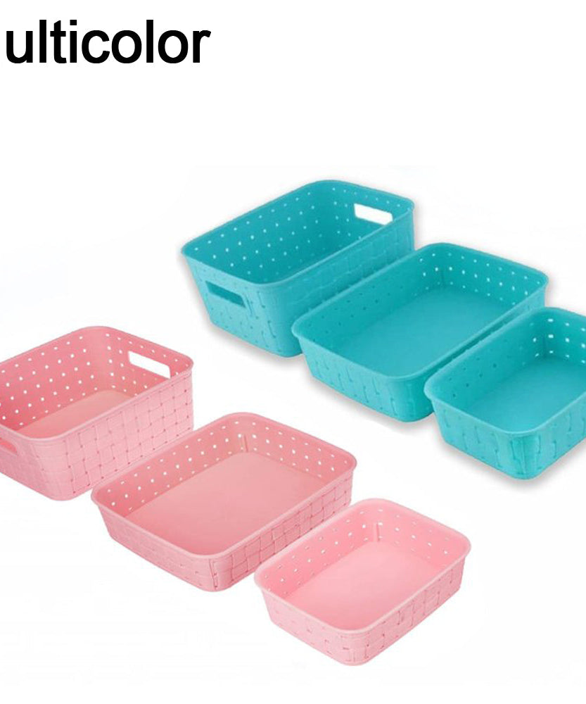 Multipurpose storage baskets for organizing closets and shelves (set of 3).