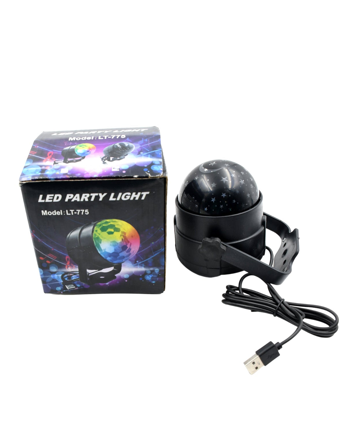 LED disco ball party light, colorful and rotating for celebrations