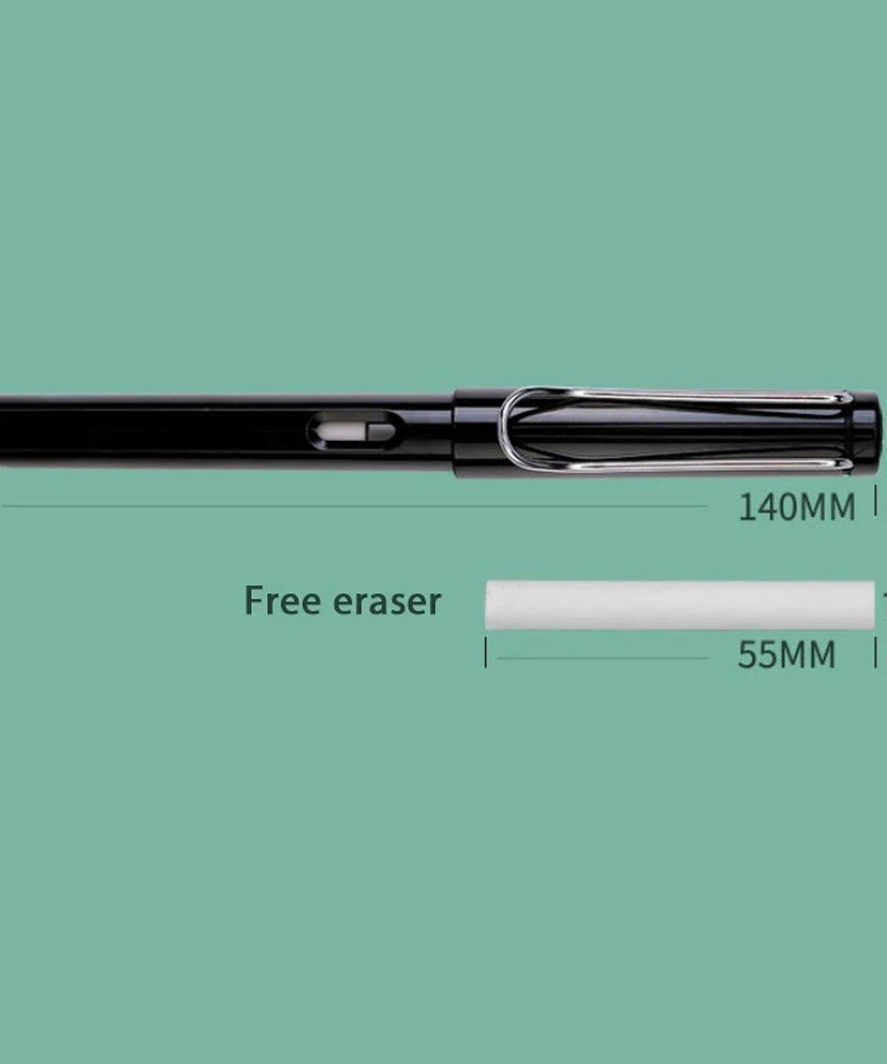 2-in-1 Everlasting Magic Pencil with Replaceable Eraser – Inkless, Reusable, Portable (1 Pc / Mix Color)