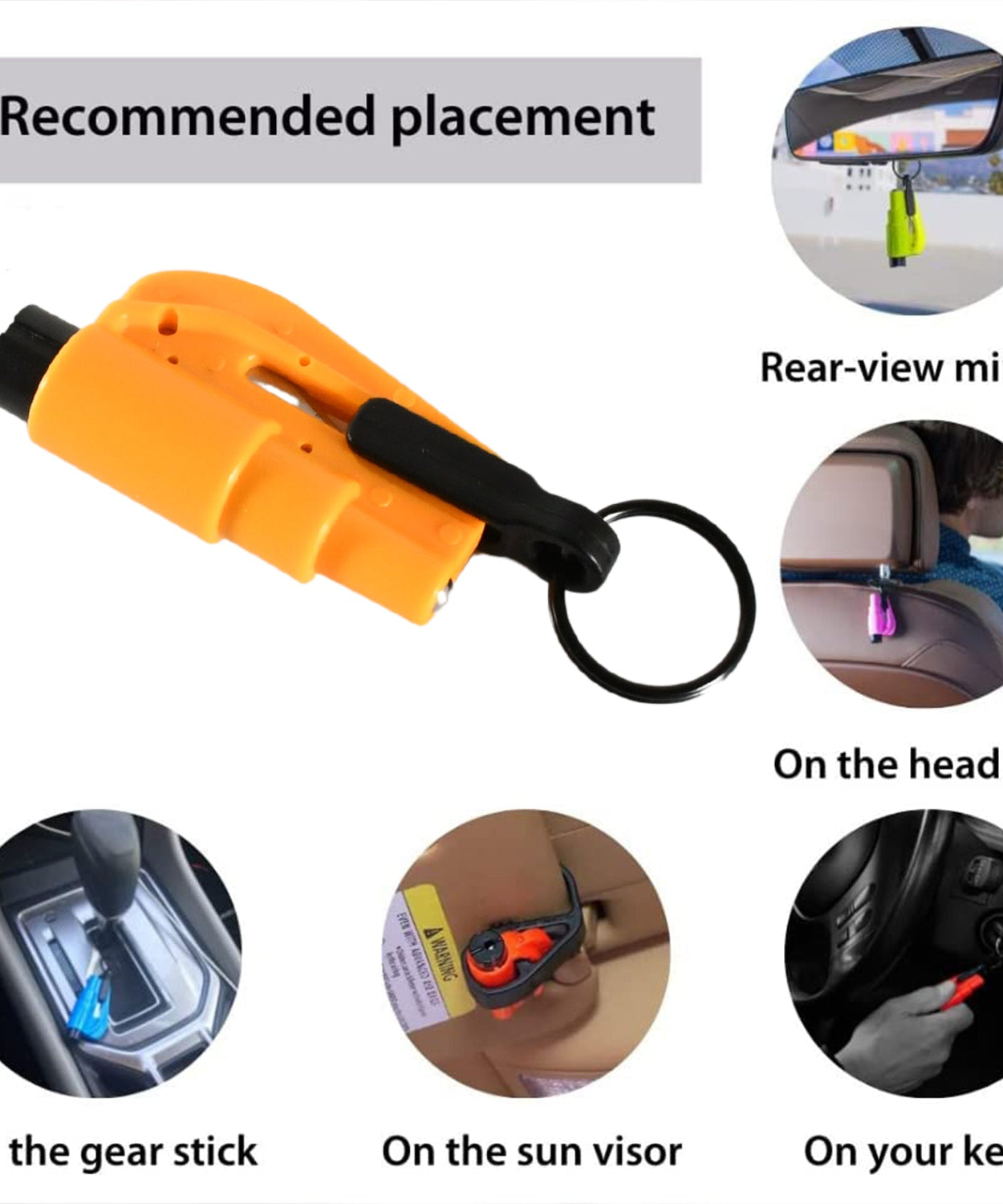 2-in-1 Emergency Safety Cutter – Keychain Tool for Glass Breaking & Seatbelt Cutting, Portable & Handy