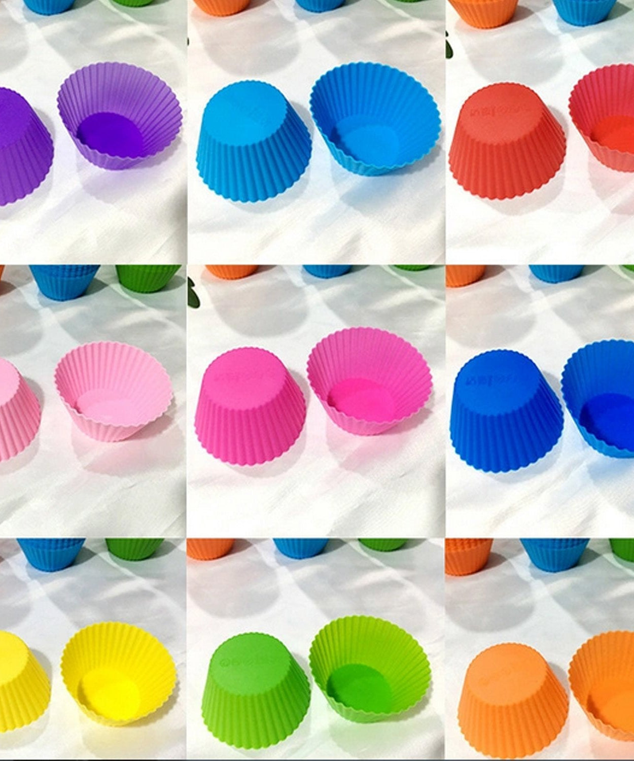 Durable silicone cupcake mould, perfect for baking.