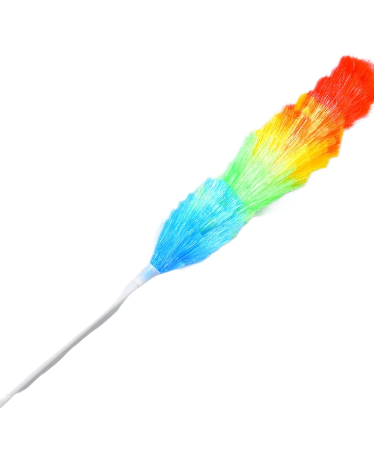 Dusting brush with colorful feathers