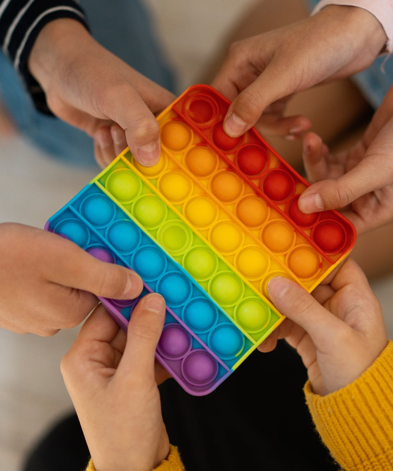 Square silicone toy for stress relief