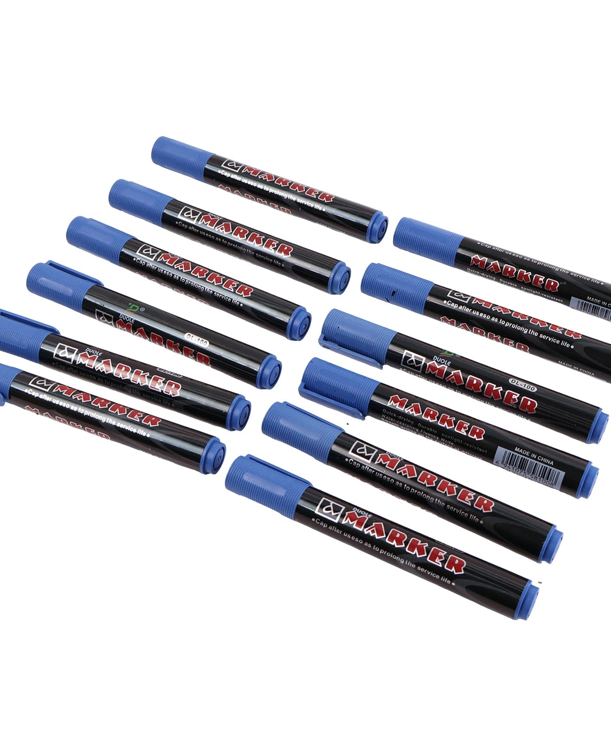 Blue Permanent Marker Set