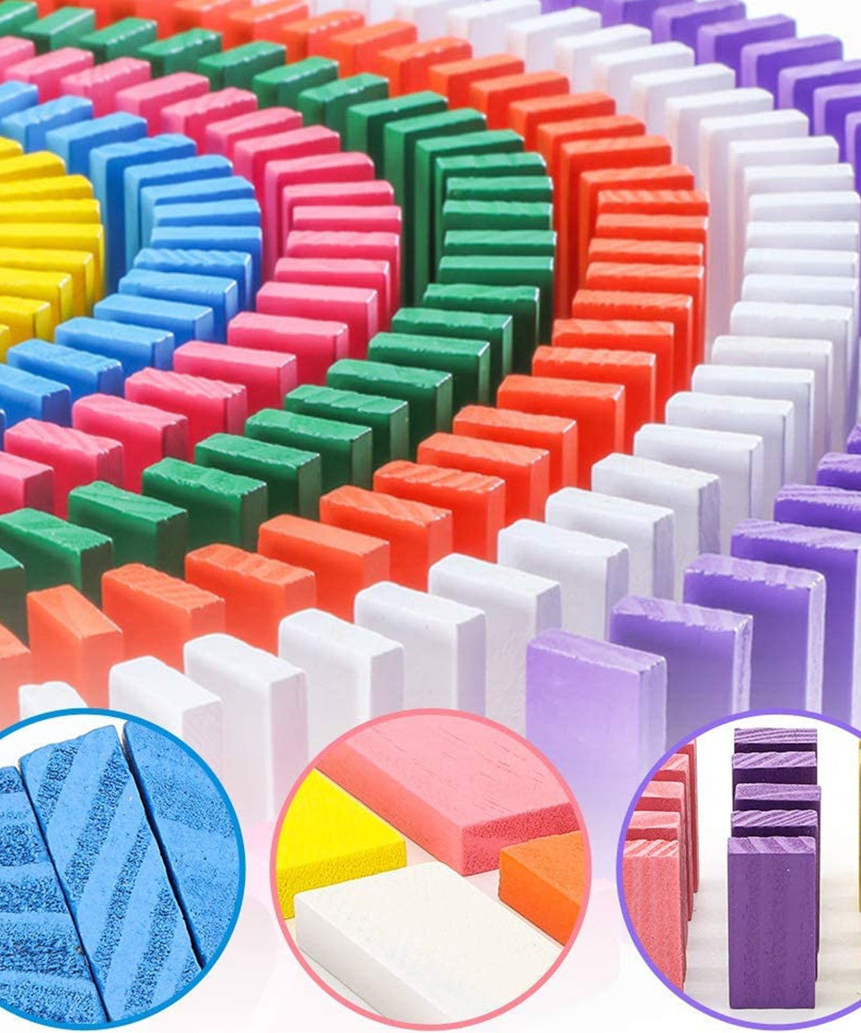 Multicolor domino block set