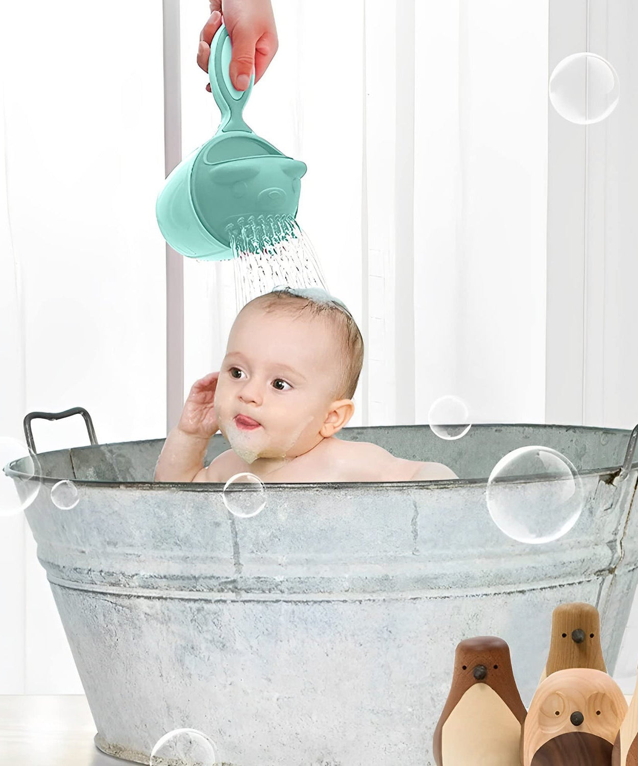 Baby Shampoo Shower Cup Safe Soft Bathing Water Scorpion Baby Bath Tumbler Hair Washing Mug Rainer