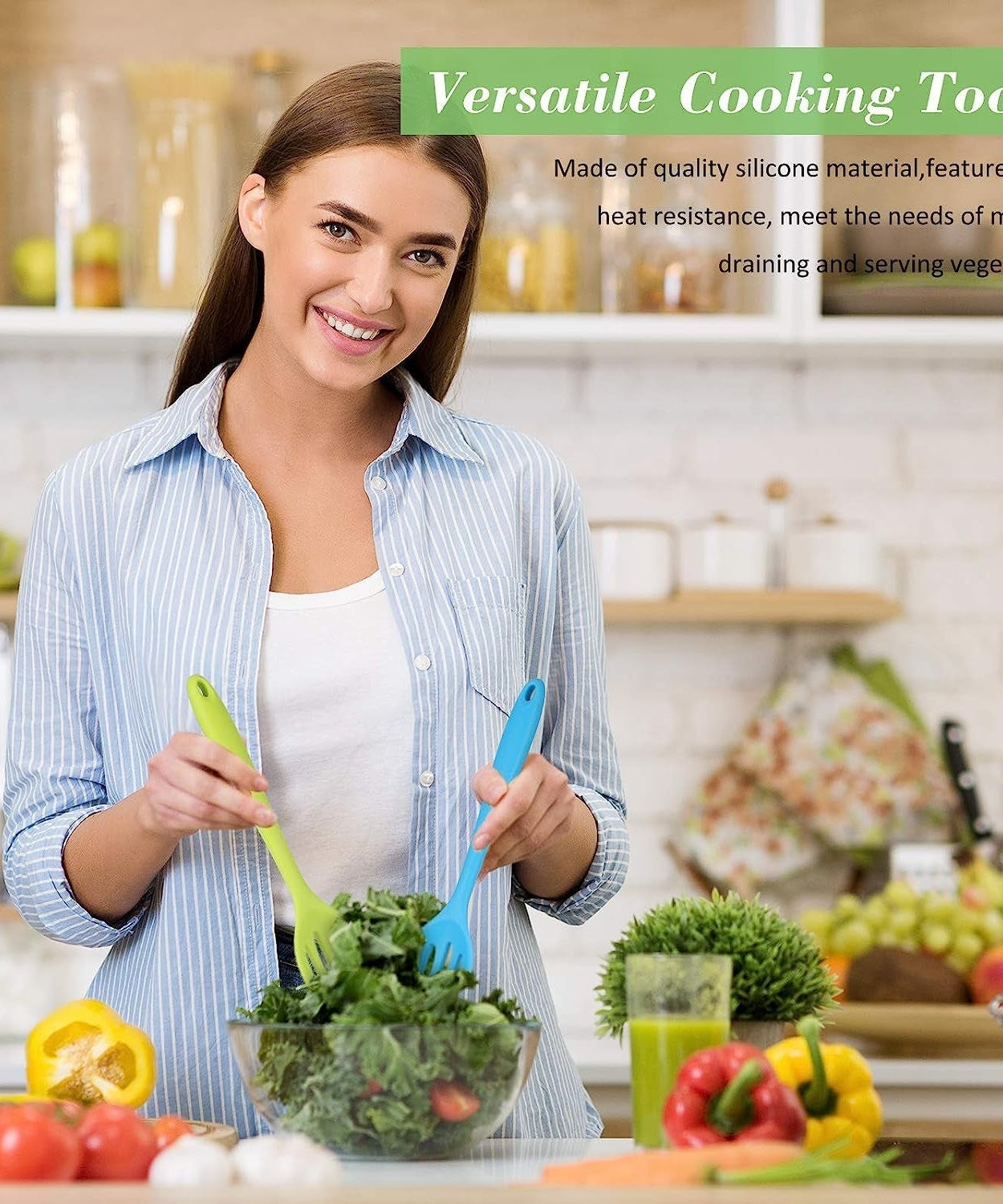 Silicone cooking utensil, 27cm, ideal for heat-resistant kitchen use.