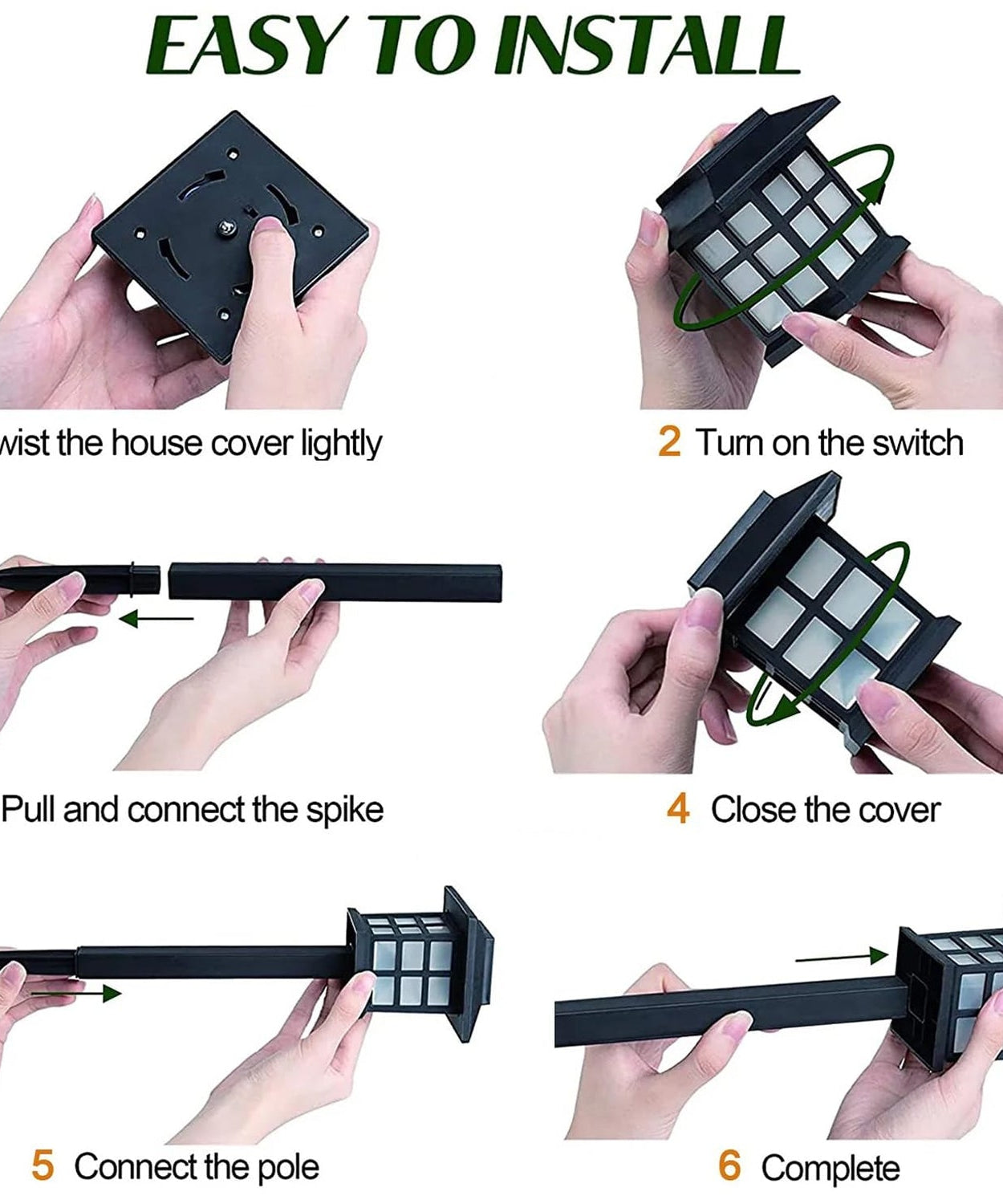 Solar Garden Lights, Outdoor Solar Landscape Lights, Waterproof Outdoor Solar Lights Walkway for Patio, Lawn, Yard, and Landscape (Pack of 2)