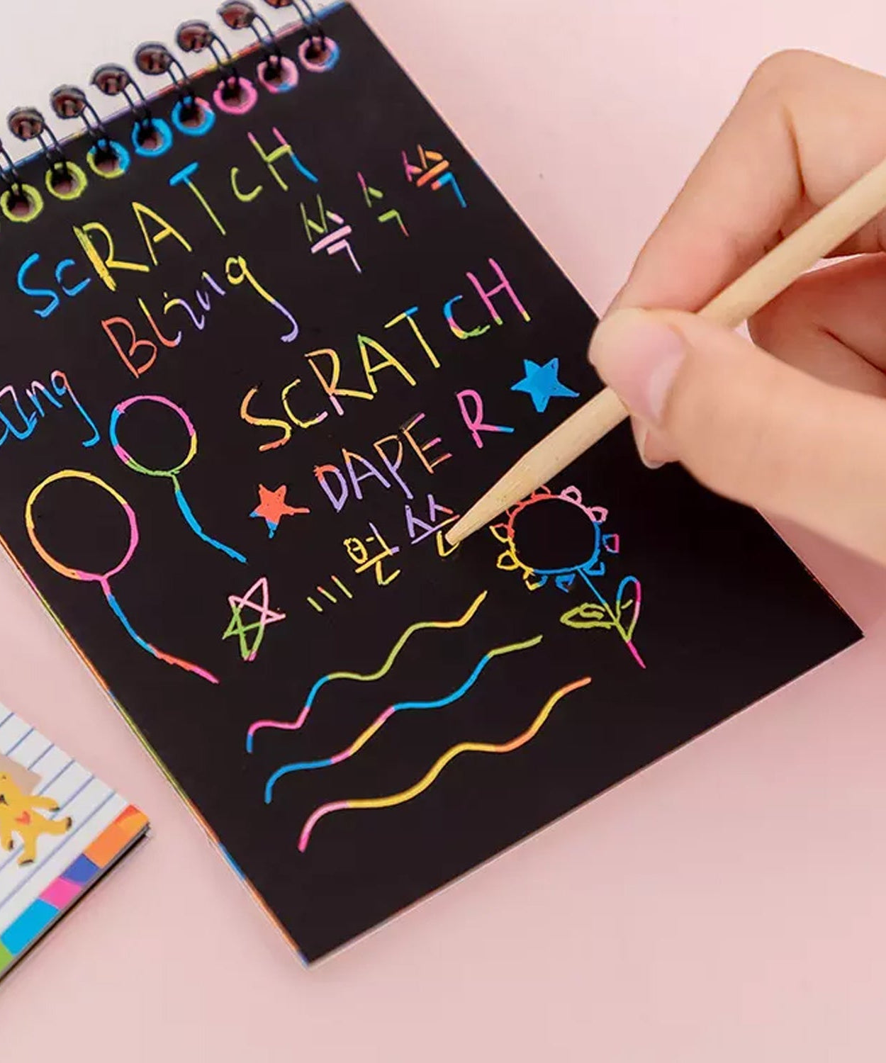 10-page scratch paper book, rainbow theme