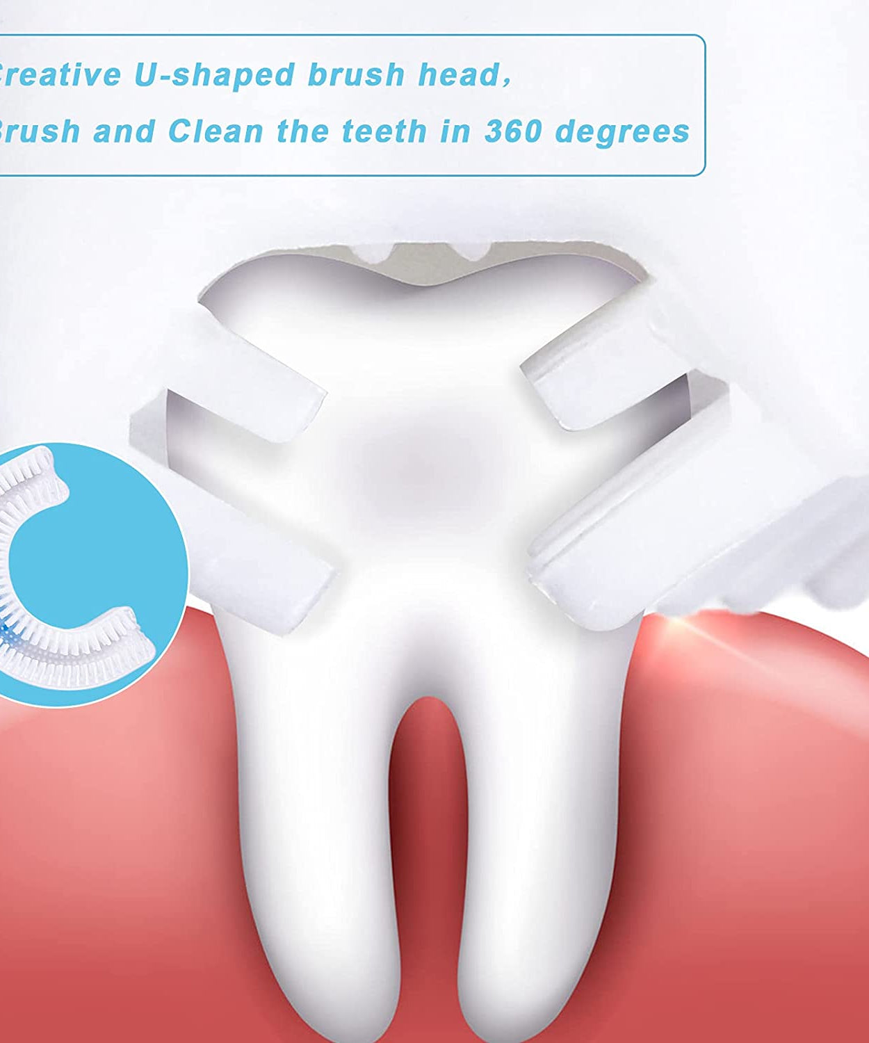 Kids' U S toothbrush for convenient and gentle cleaning