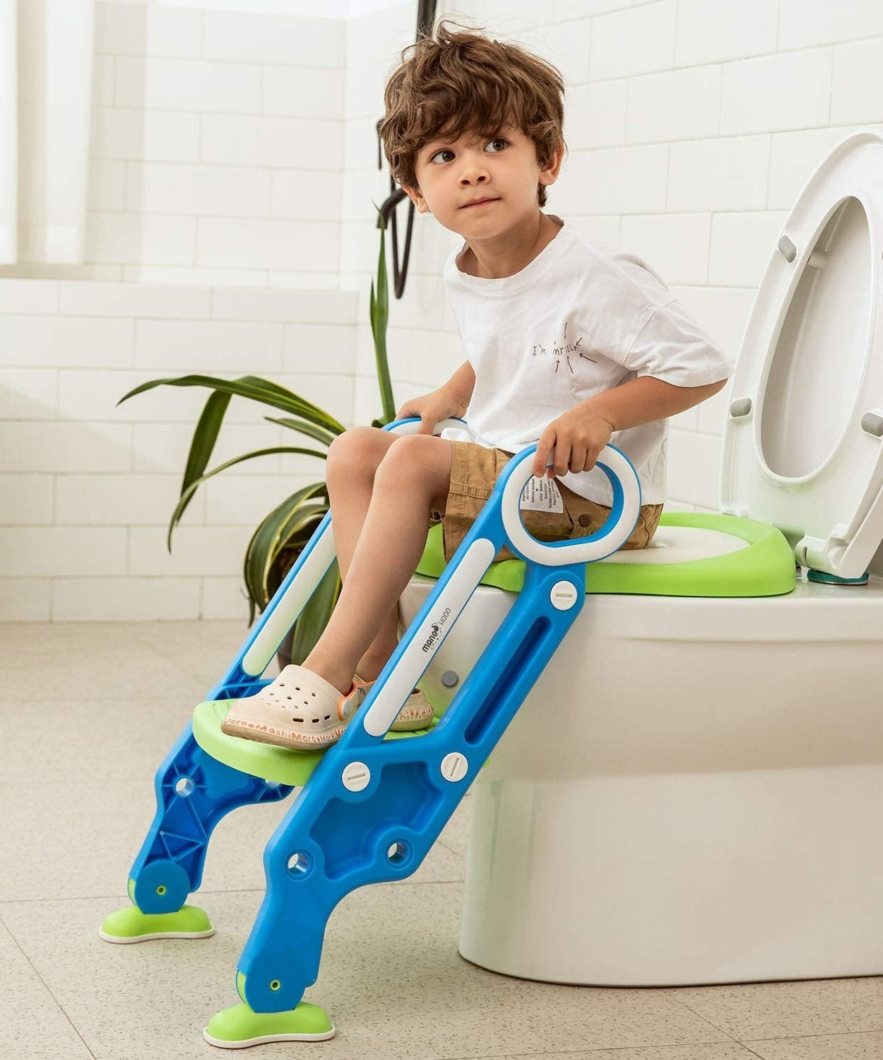 2-in-1 foldable potty seat with training ladder
