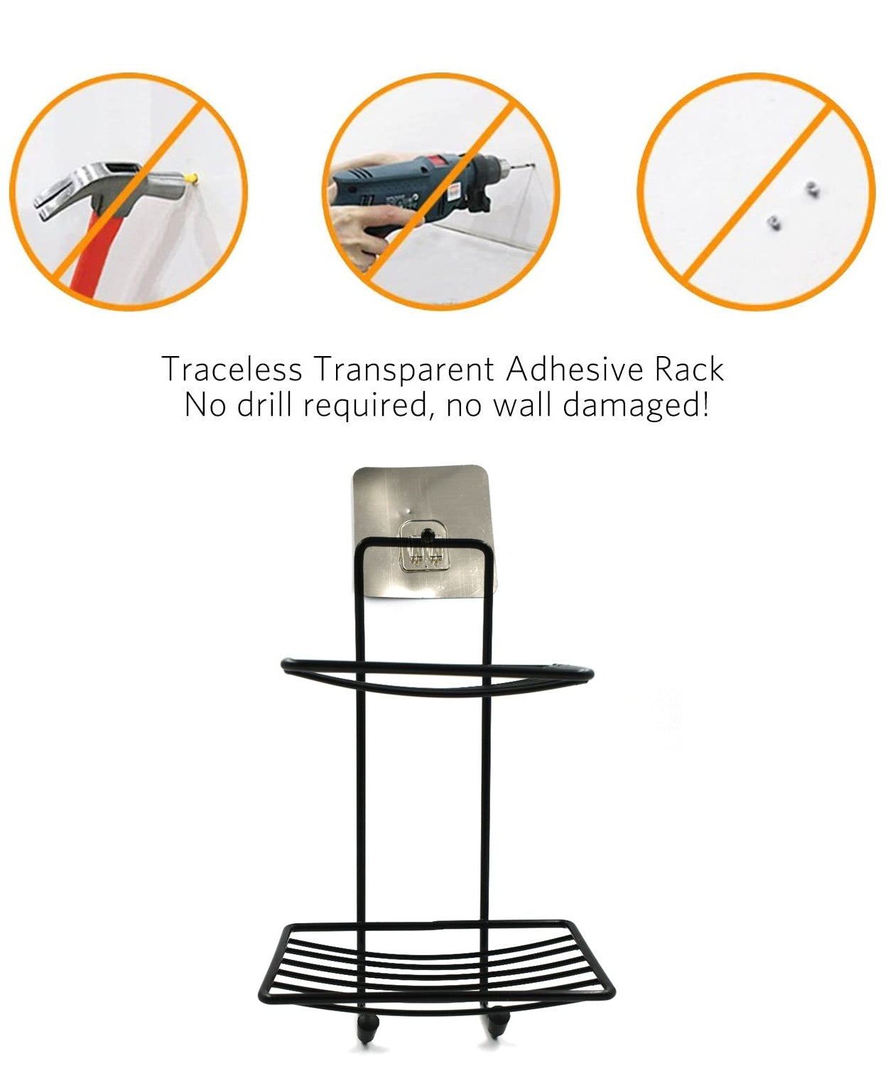 Durable two-tier soap rack for holding soap bars in household bathrooms.