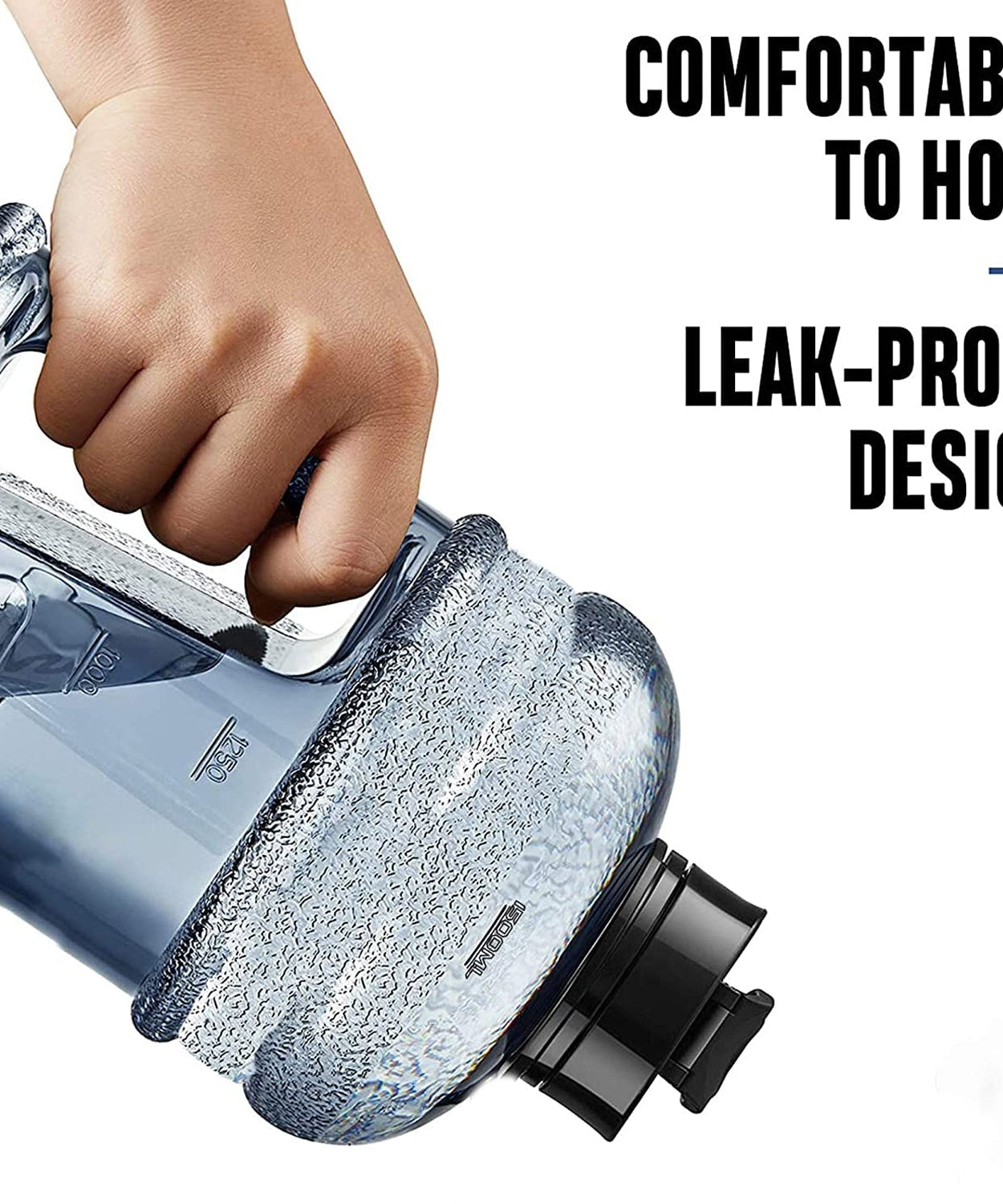 Gym water bottle with integrated strainer and mixer