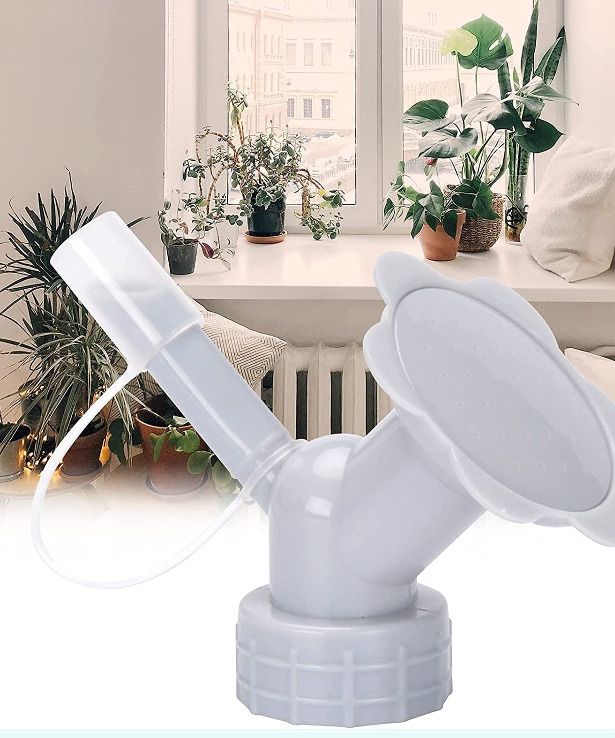 Bottle watering nozzle with 2 heads