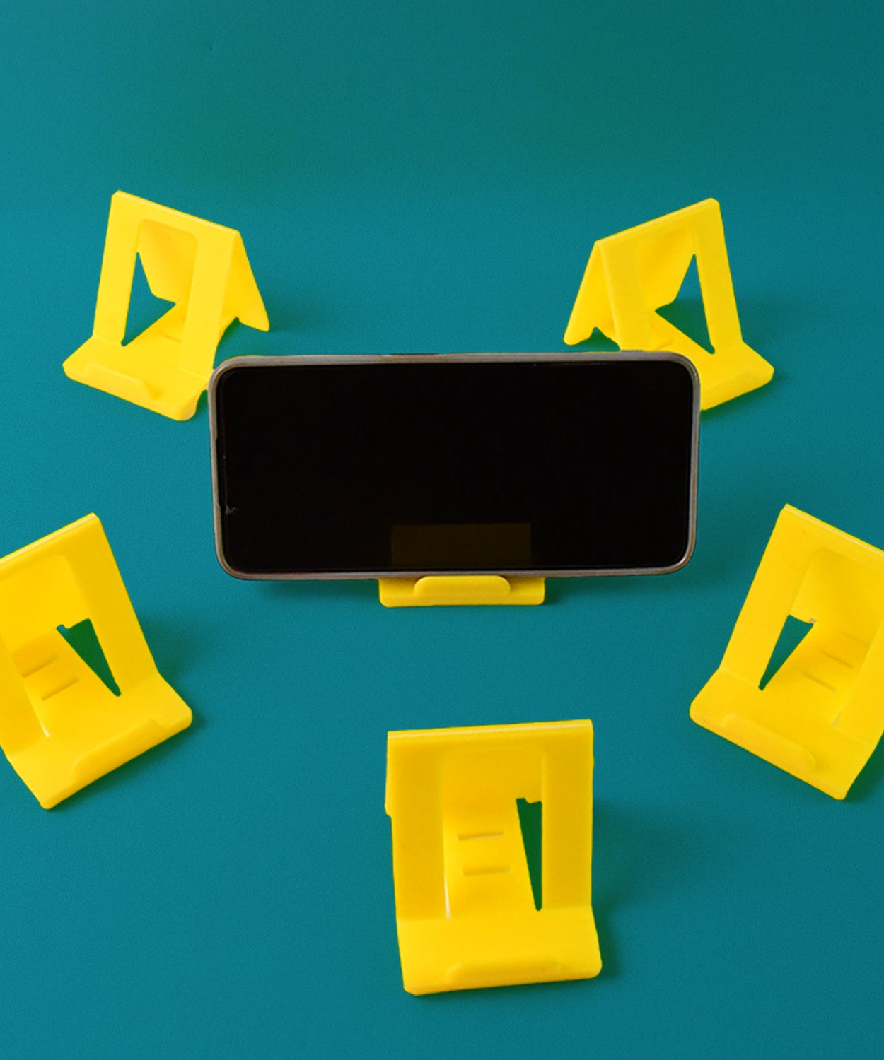 Adjustable Foldable Plastic Mobile Phone Stand (6 Pc / Mix Color)