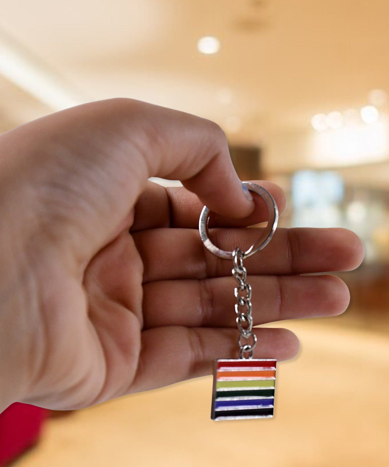 Rainbow Design Metal Keyring Key Chain (1 Pc Mix Design)