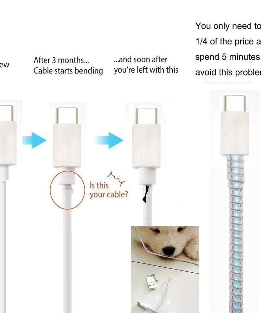 Metallic Cable Protector for Cords & Headphones (Spiral Wrap)