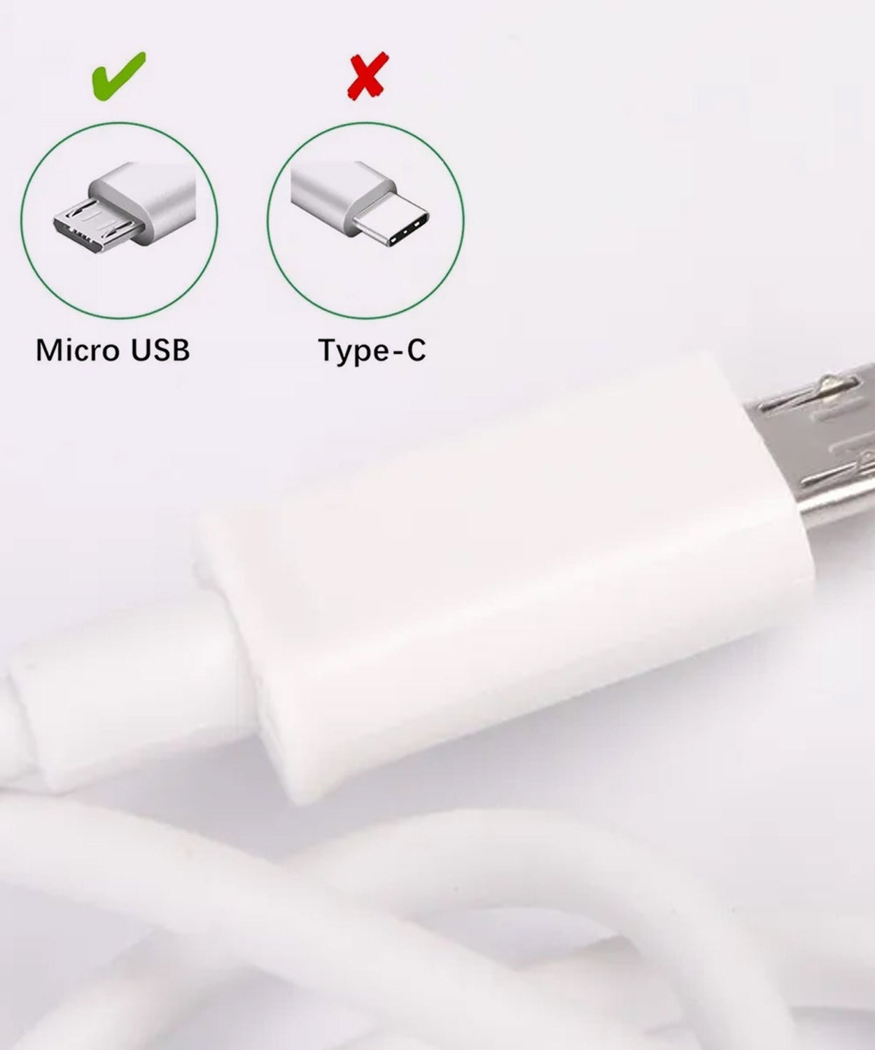 Sturdy micro USB cable for fast charging.