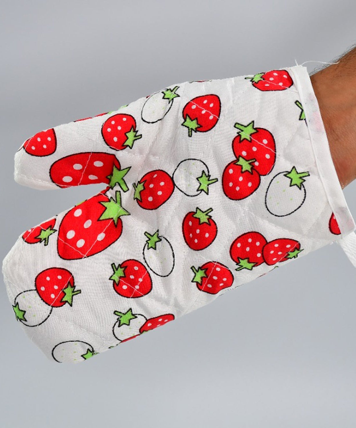 Designer kitchen oven mitt and pot holder in vibrant colors, ideal for baking.