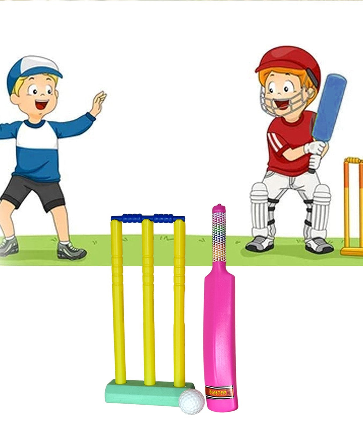 Plastic cricket bat and ball set for children