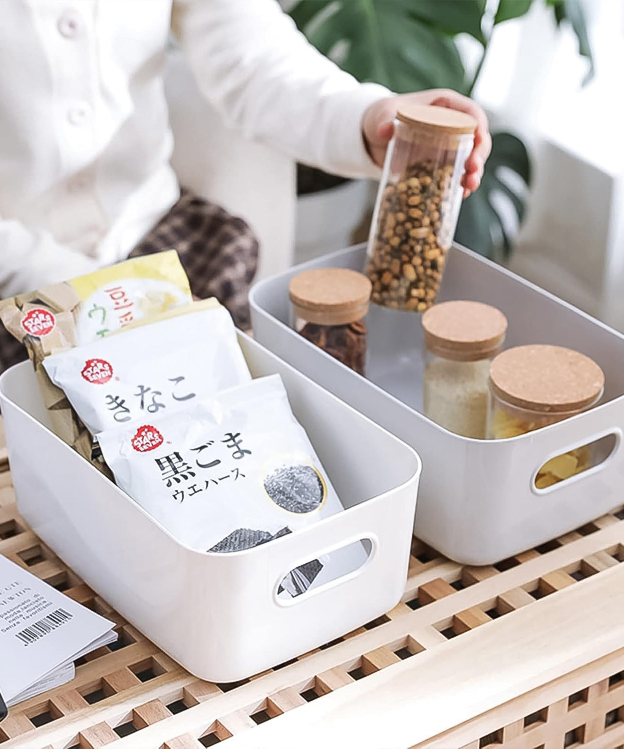 Storage Boxes Plastic Kitchen Storage Baskets (1 Pc / 21×15 Cm)