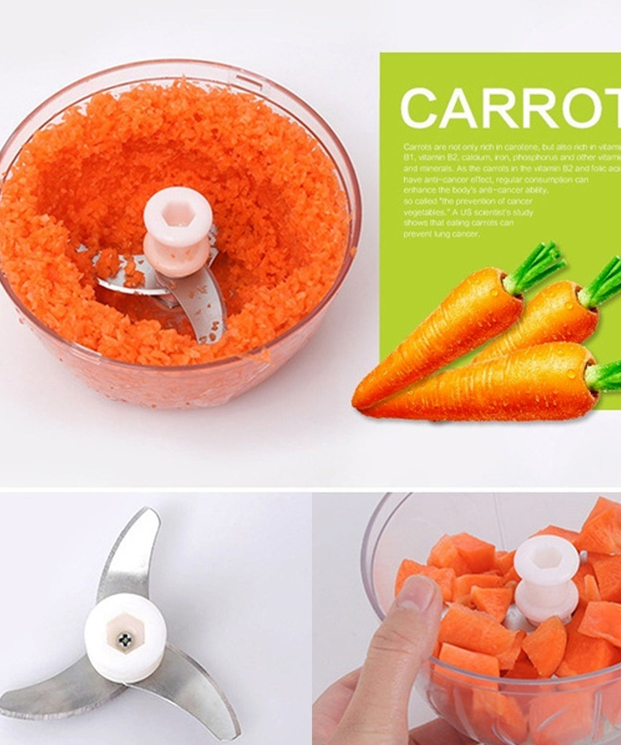 Durable handheld food chopper for effortless slicing and blending