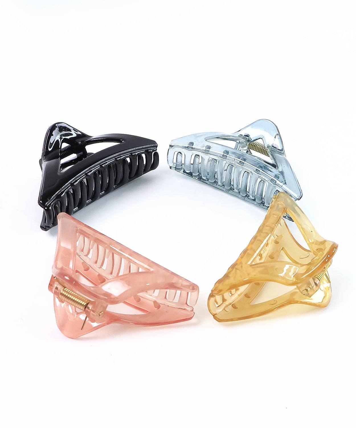 Triangle Shape Mix Color Plastic Hair Claw Clip – 1 Pc Durable Grip for Women and Girls