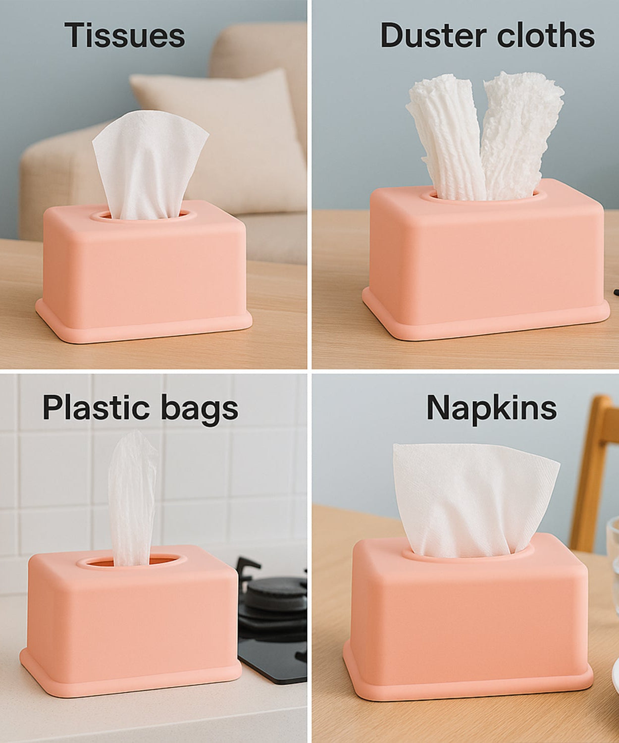 Rectangular Tissue Box with Gold Accent Lid