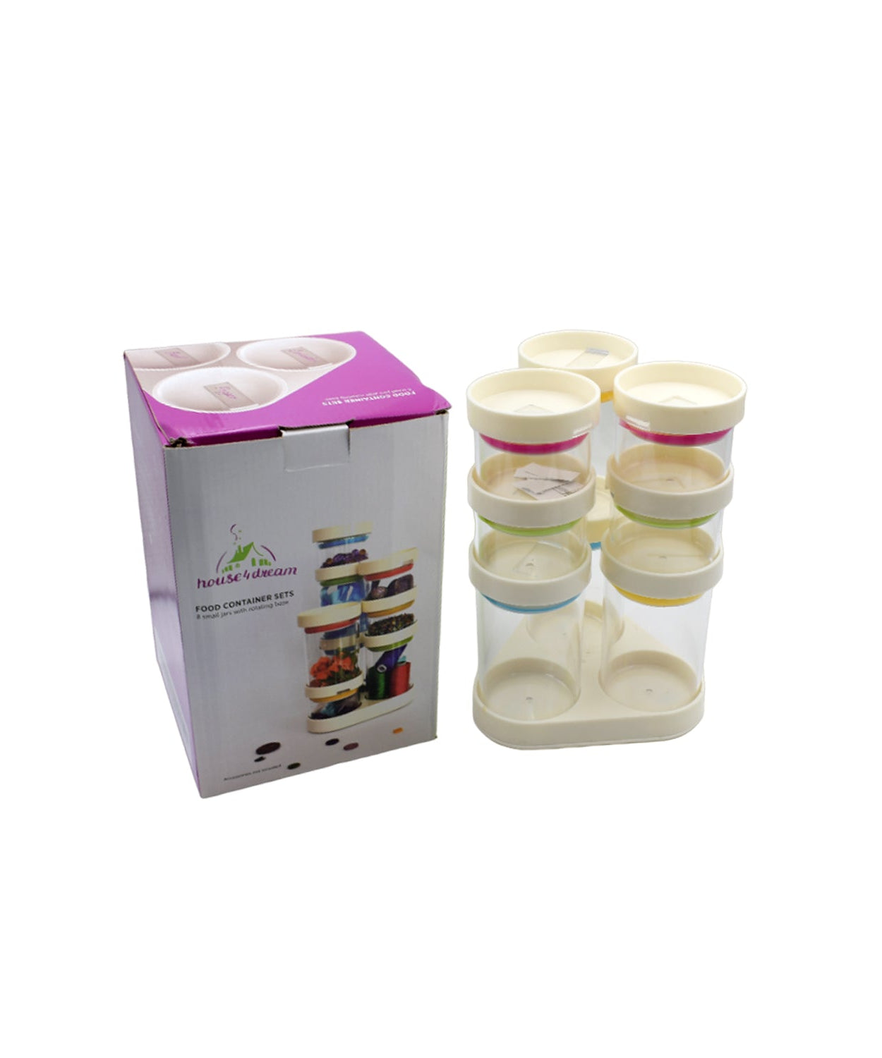 Airtight masala dabba for organizing spices, 8 compartments with transparent lids