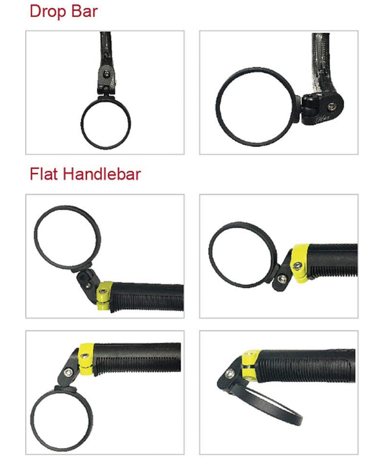 Bar End Bike Mirror: 360° Rotatable & Foldable (1 Pc)