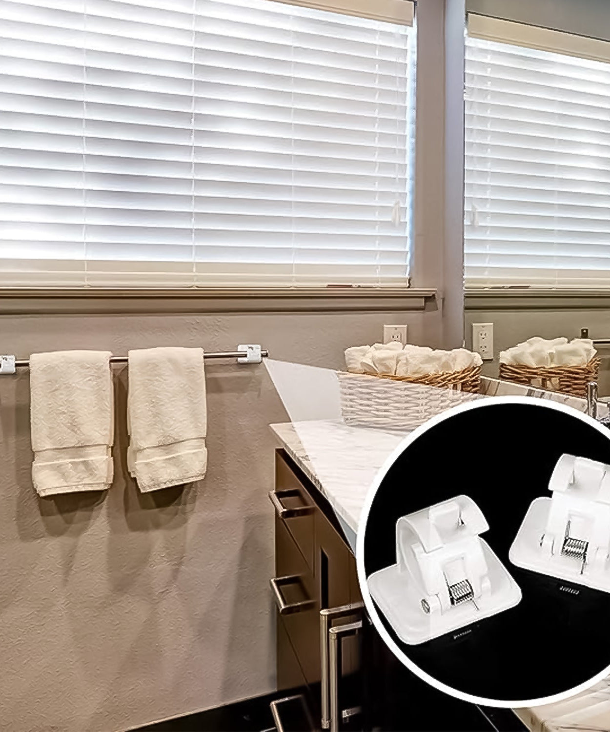 Curtain Rod Holder, Self Adhesive Hooks (2 Pcs Set)