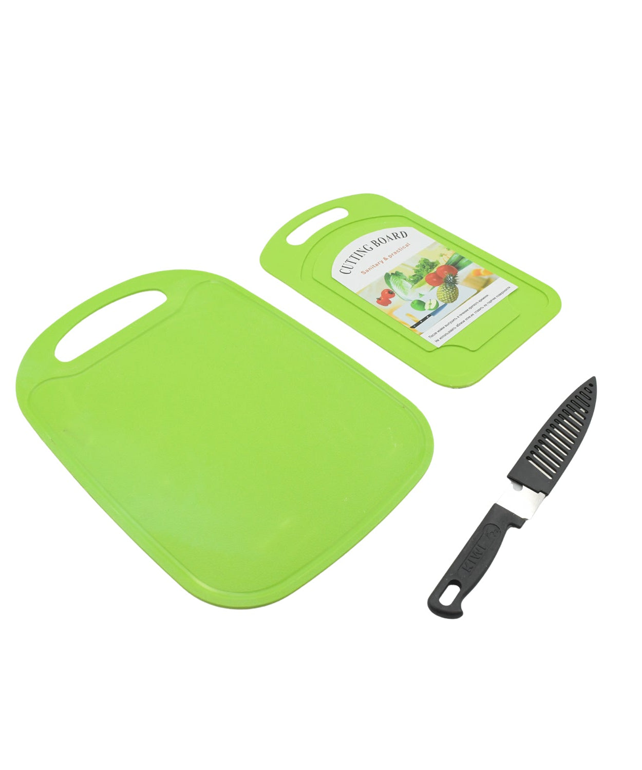 Kitchen chopping board and knife set with vibrant colors