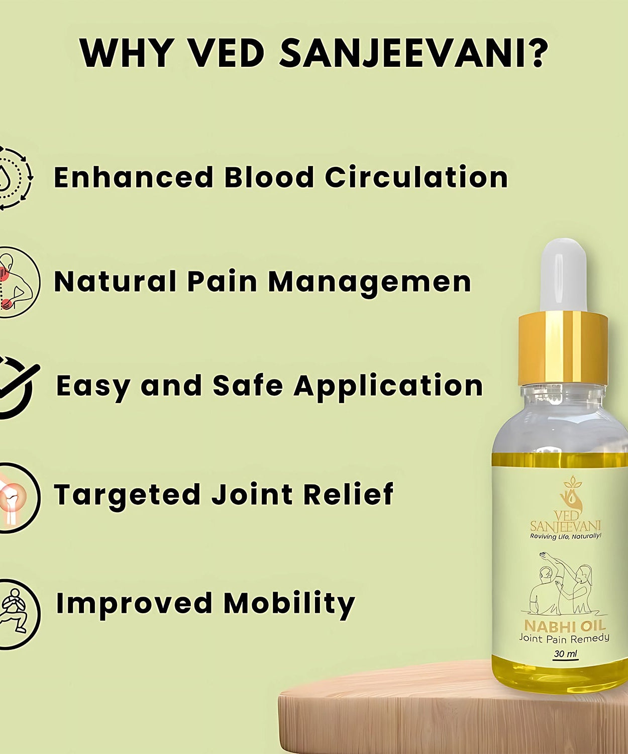 Ved Sanjeevani Nabhi Oil for Joint Pain Relief (30ML / 1 Pc)